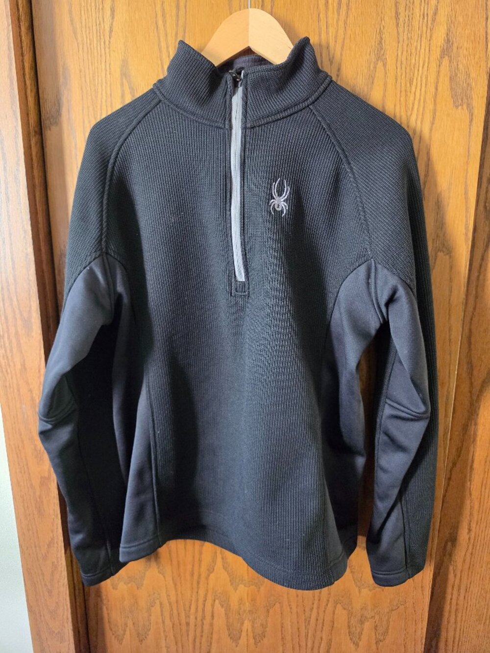 Spyder Men’s Gait Half-Zip Performance Sweater Black Medium #1619902 EUC